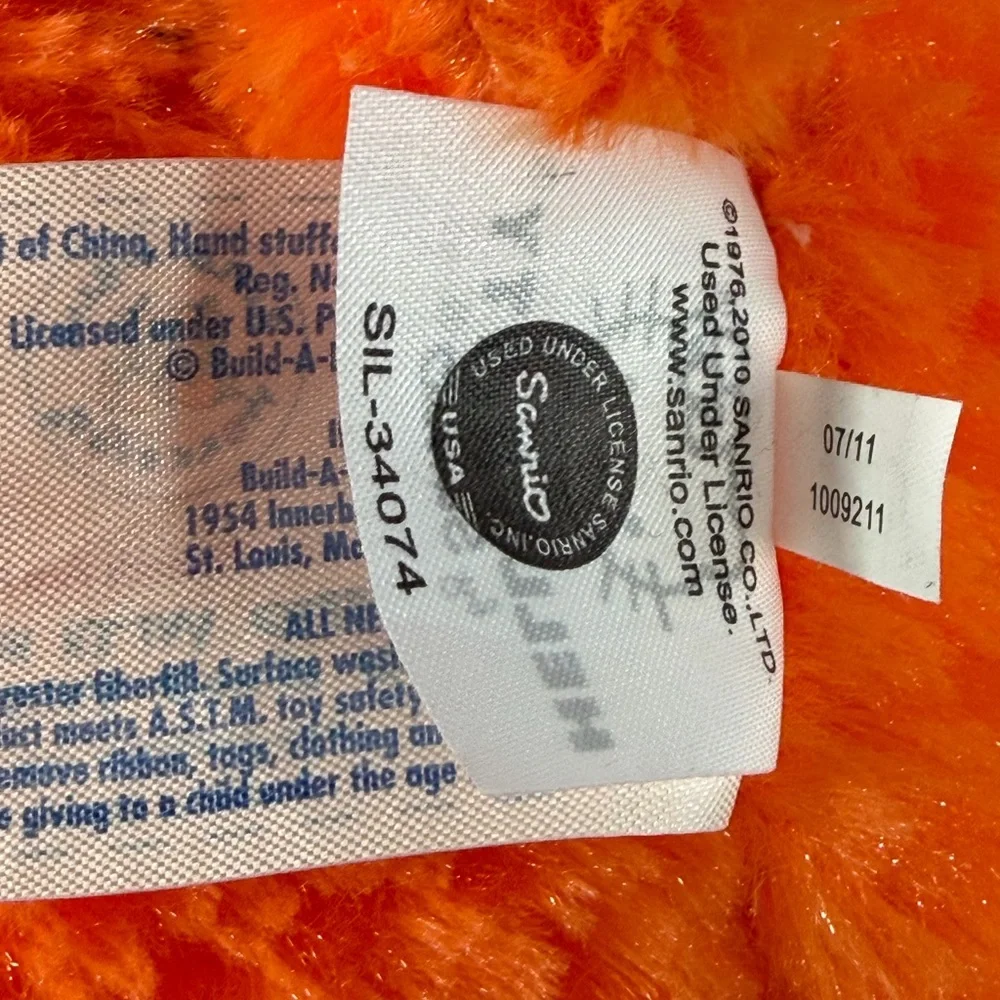 Hello Kitty x Build‎ a Bear Halloween Pumpkin Orange Waffle 2011 Sanrio No Bow
